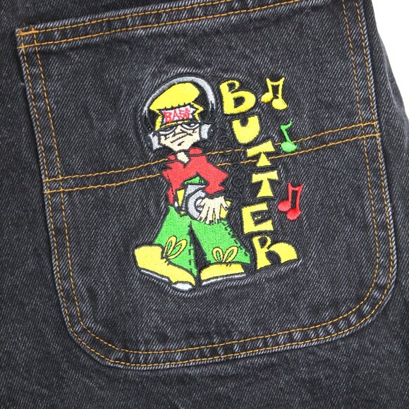 BUTTER WORLDWIDE INC MEN'S BLUE JEAN SHORTS W/EMBROIDERED "BASS" CHARACTER SZ 28 - Picture 7 of 8